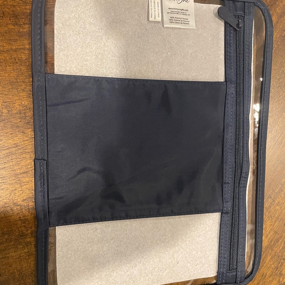 Thirty-One Navy clear pocket insert
